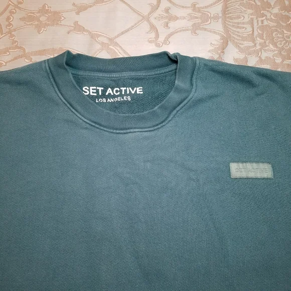 SET Active Crewneck Sweatshirt Dark Green Women's Size XL - Picture 2 of 7